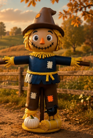 XL 3D printed scarecrow standing nearly 38 inches tall